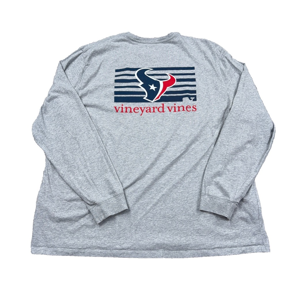 Houston Texans Shirt Men 3XL Gray Vineyard Vines Tee Long Sleeve Adult NFL